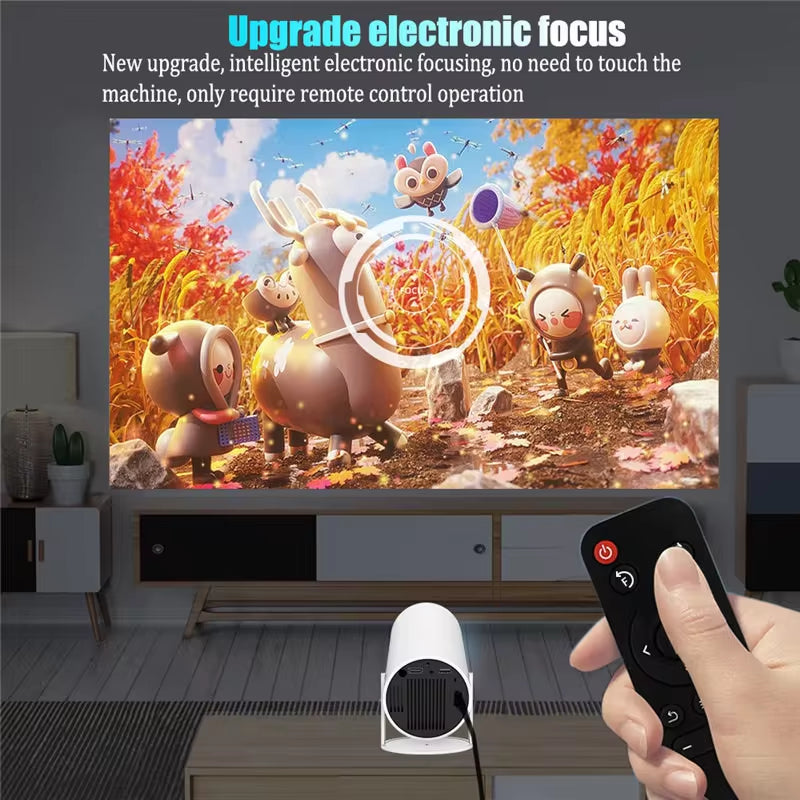 HY300 Plus Portable HD Projector 4K 1280x720P Android LED Video Home Theater Mini Projector